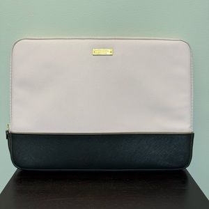 Kate Spade 13" Zippered Laptop Sleeve/Case in Pink and Black with Gold Trim